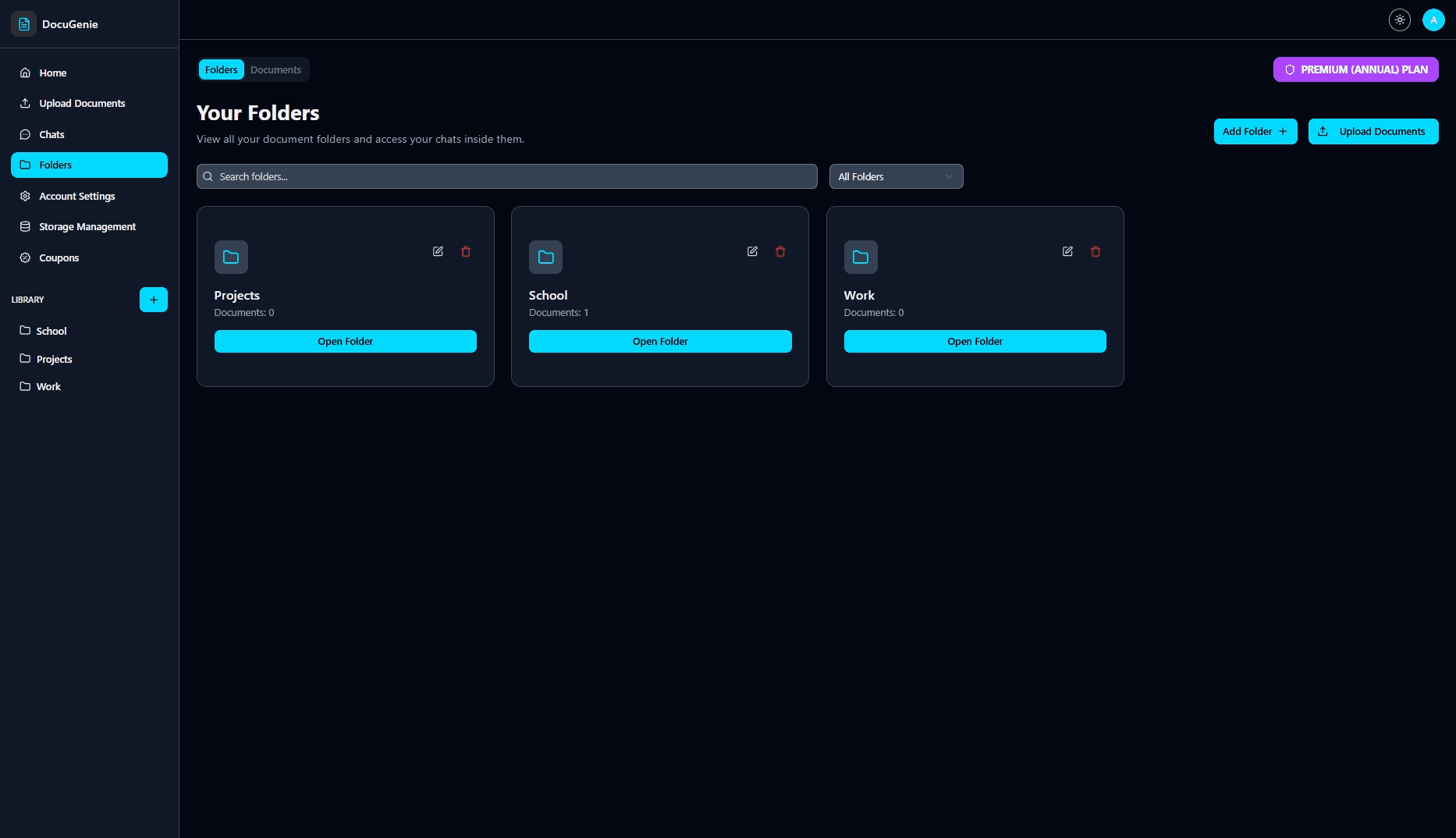 My-QS AI: Folders