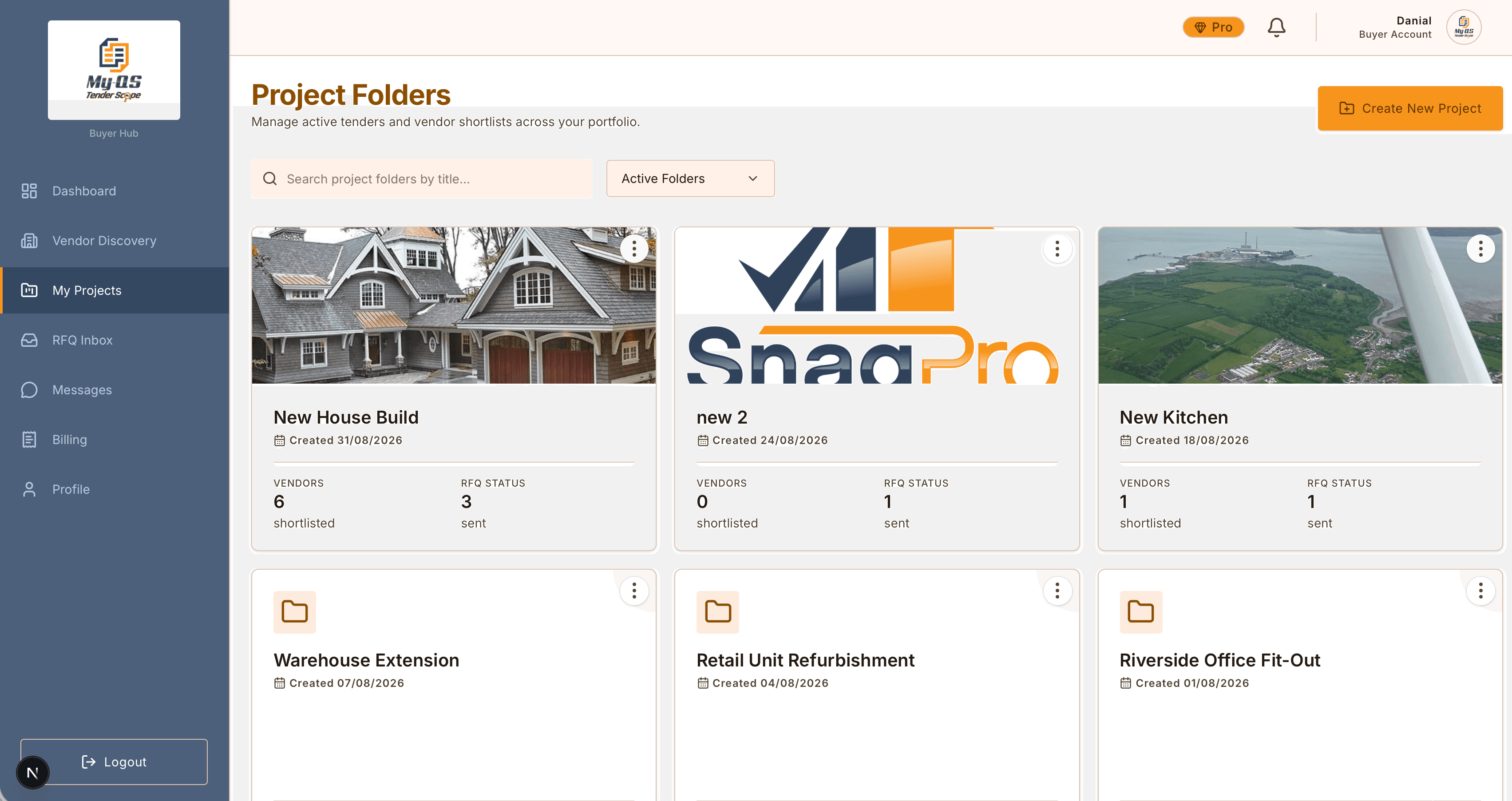 Tender Scope: Projects
